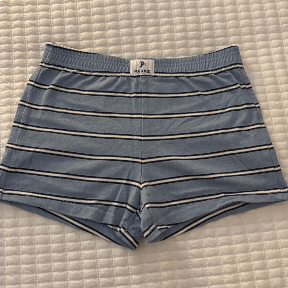 Parke Blue Striped Shorts